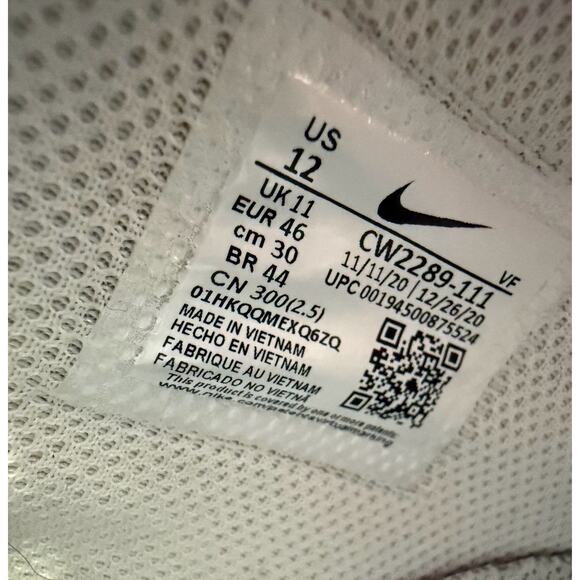 NIKE AIRFORCE 1 MENS WHITE LEATHER HI TOP SNEAKERS SHOES SIZE 12 - Picture 8 of 8